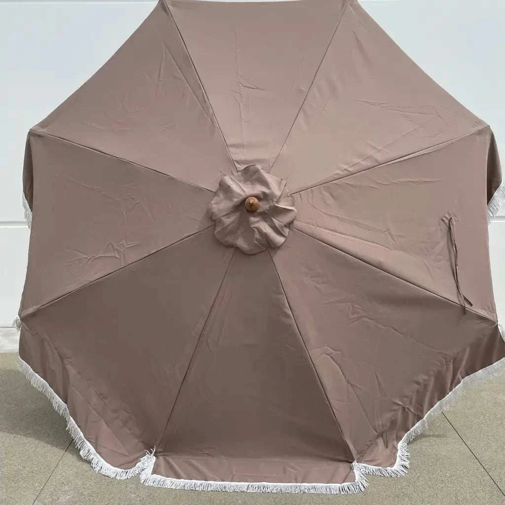 9ft 8 Ribs Replacement Umbrella Canopy w/Fringed Valance in