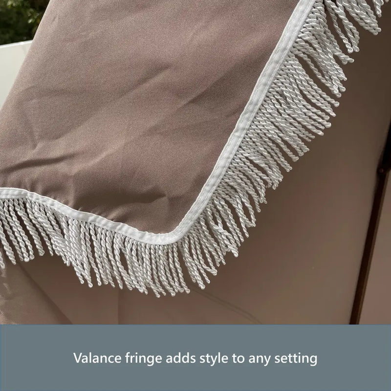 9ft 8 Ribs Replacement Umbrella Canopy w/Fringed Valance in