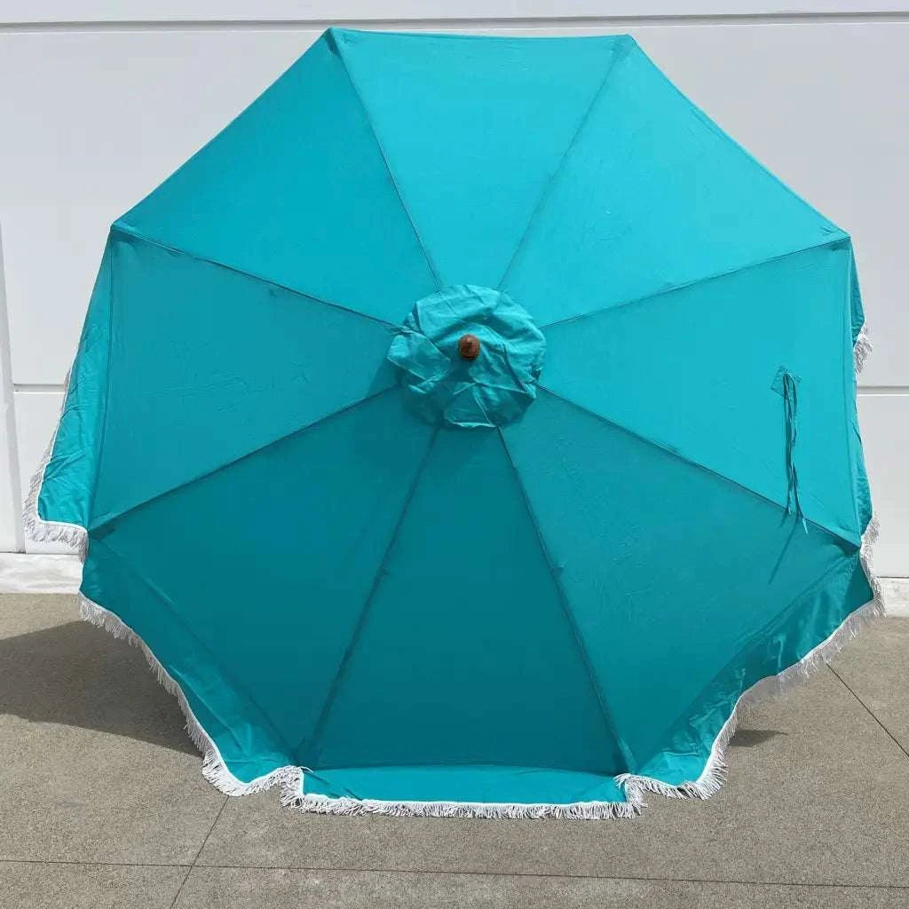 9ft 8 Ribs Replacement Umbrella Canopy w/Fringed Valance in