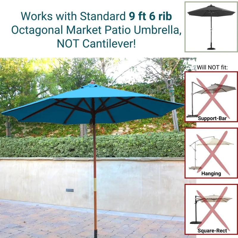 9ft Market Patio Umbrella 6 Rib Replacement Canopy Aqua