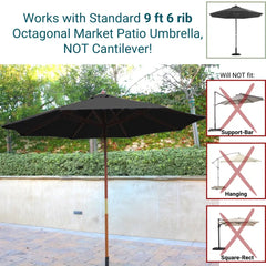 9ft Market Patio Umbrella 6 Rib Replacement Canopy Black