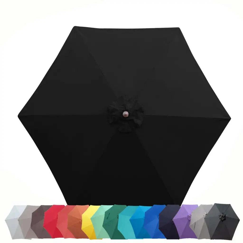 9ft Market Patio Umbrella 6 Rib Replacement Canopy Black