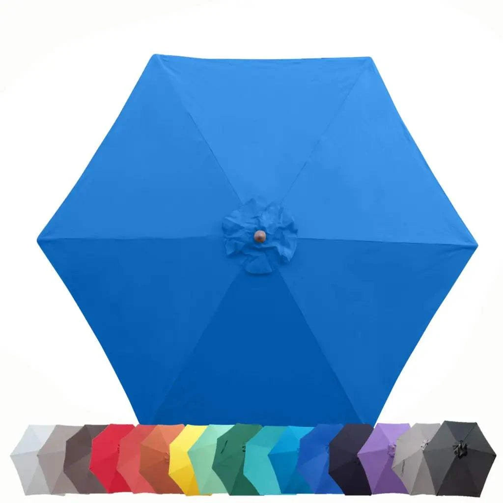9 ft 6 ribs patio umbrella 9ft Market Patio Umbrella 6 Rib Replacement Canopy Capri Blue Olefin