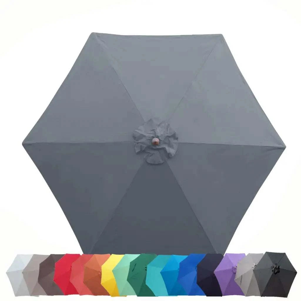 9ft Market Patio Umbrella 6 Rib Replacement Canopy Charcoal