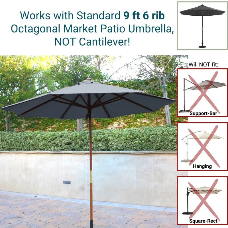 9ft Market Patio Umbrella 6 Rib Replacement Canopy Charcoal