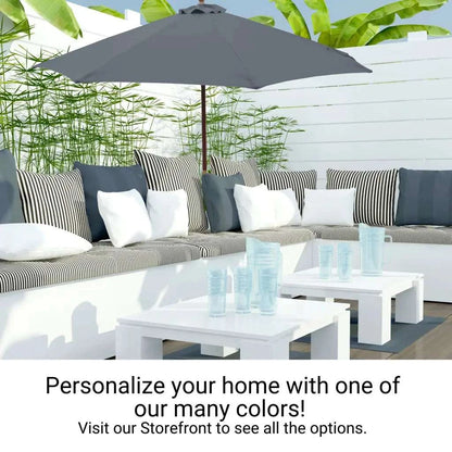 9ft Market Patio Umbrella 6 Rib Replacement Canopy Charcoal