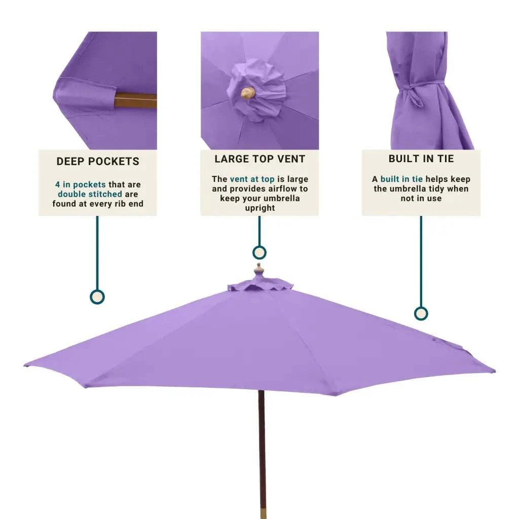 9ft Market Patio Umbrella 6 Rib Replacement Canopy Lavender