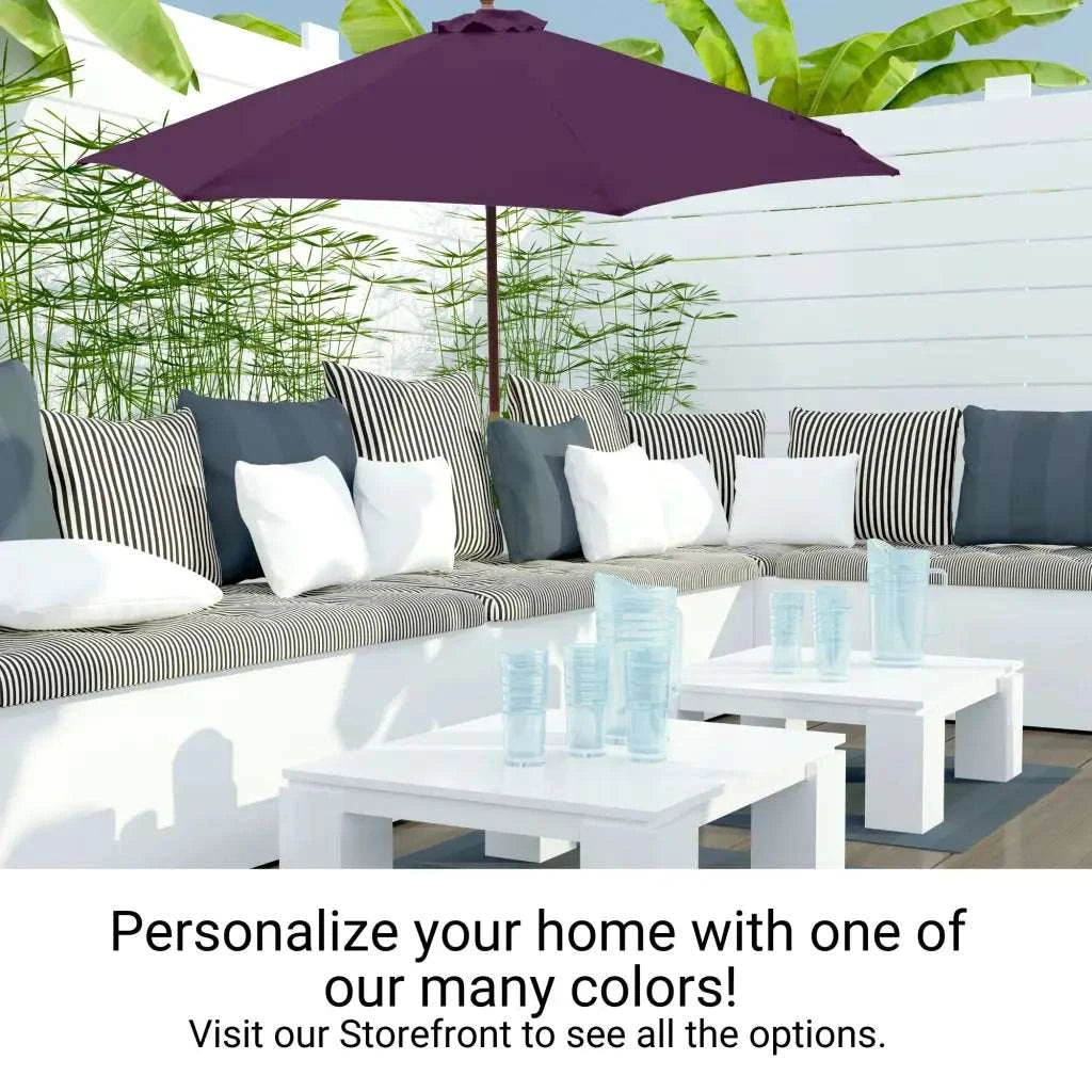 9ft Market Patio Umbrella 6 Rib Replacement Canopy Purple -