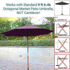 9ft Market Patio Umbrella 6 Rib Replacement Canopy Purple -