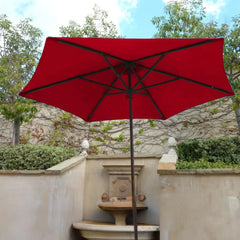 9ft Market Patio Umbrella 6 Rib Replacement Canopy Red - 9