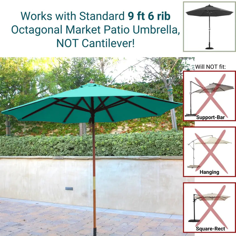 9ft Market Patio Umbrella 6 Rib Replacement Canopy Turquoise