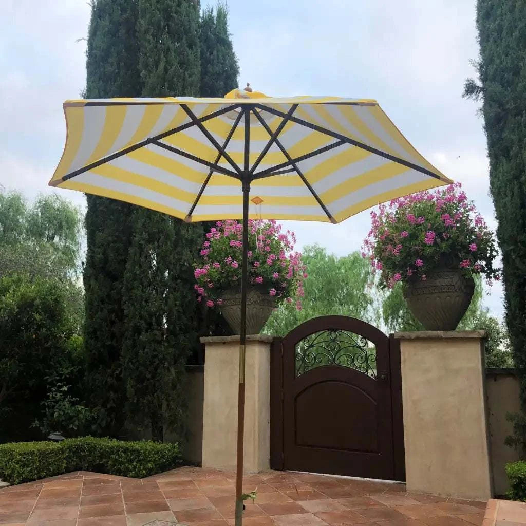9ft Market Patio Umbrella 6 Rib Replacement Canopy Yellow Cabana Stripe