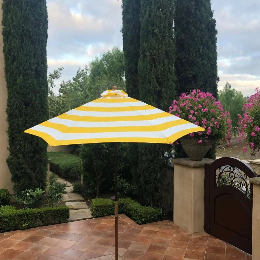 9ft yellow patio umbrella Square rib construction enhances support and stability Ideal for patios 9ft Market Patio Umbrella 6