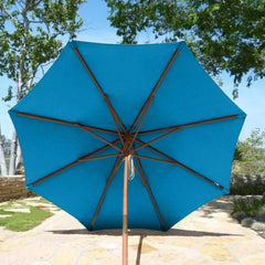 9ft Market Patio Umbrella 8 Rib Replacement Canopy Aqua