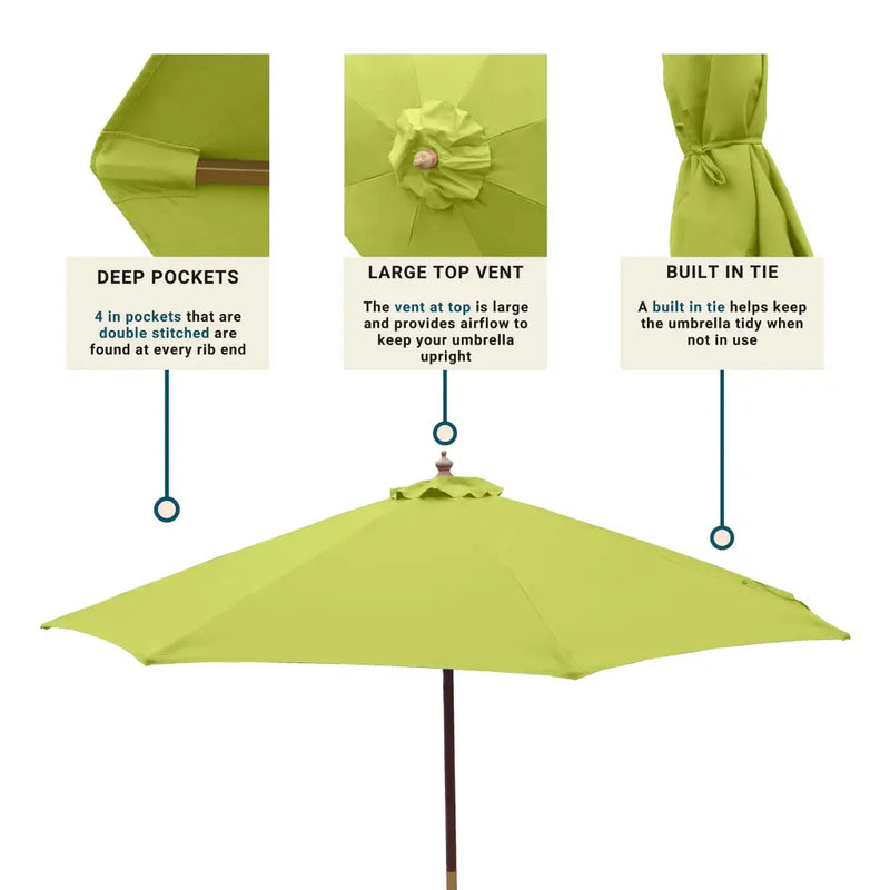 9ft Market Patio Umbrella 8 Rib Replacement Canopy Avocado