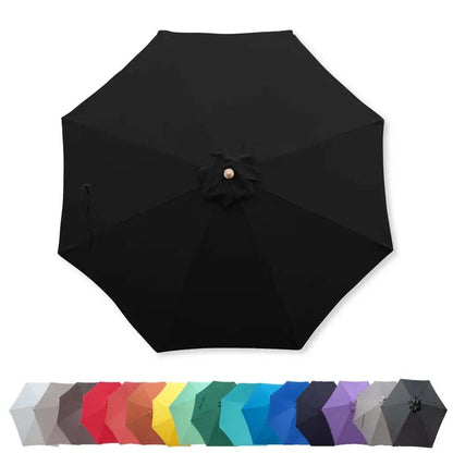 9ft Market Patio Umbrella 8 Rib Replacement Canopy Black