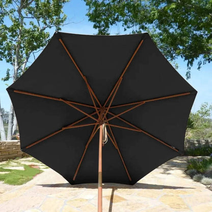9ft Market Patio Umbrella 8 Rib Replacement Canopy Black