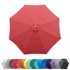 6.5ft/9ft/10ft Patio Umbrella Replacement Canopy Market Umbrella Top Outdoor Umbrella Canopy Replacement Top 6 Ribs/8 Ribs Beach & Garden Parasol