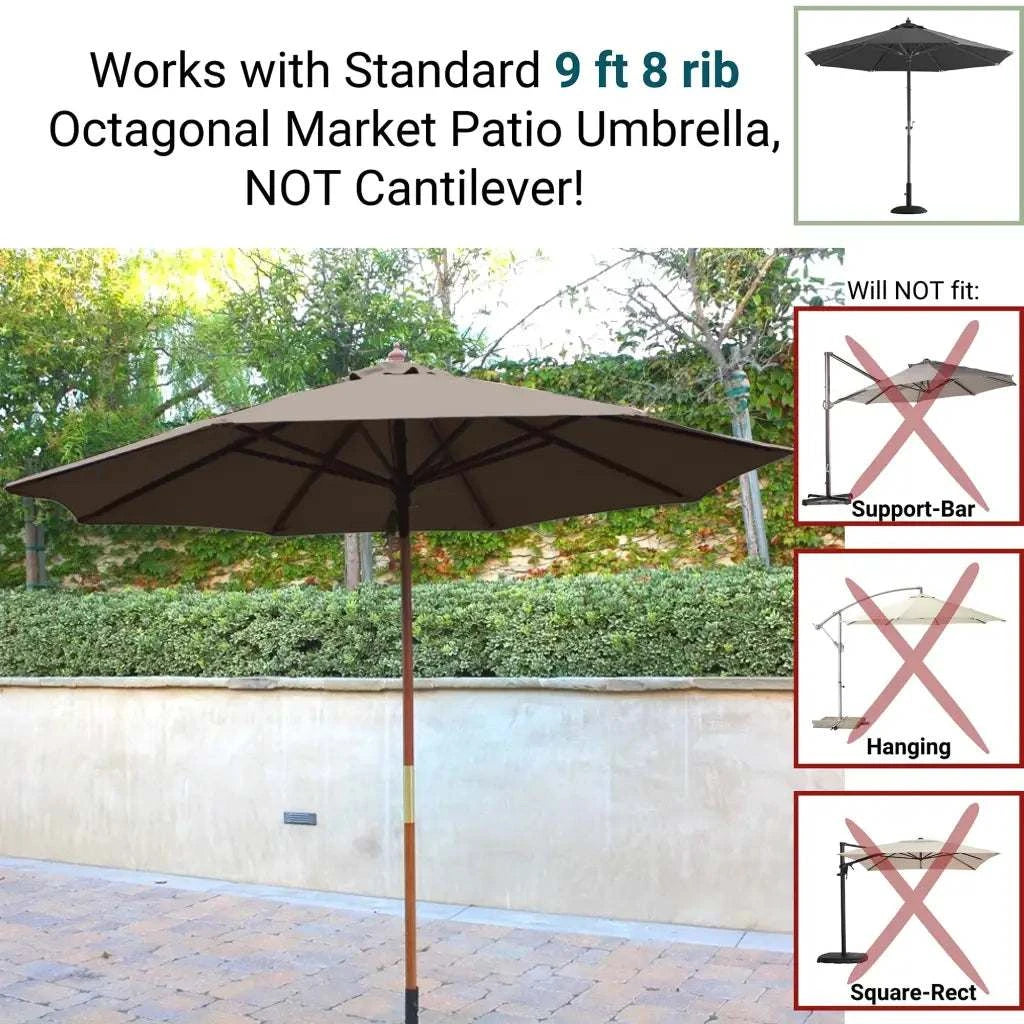 9ft Market Patio Umbrella 8 Rib Replacement Canopy Cocoa - 9