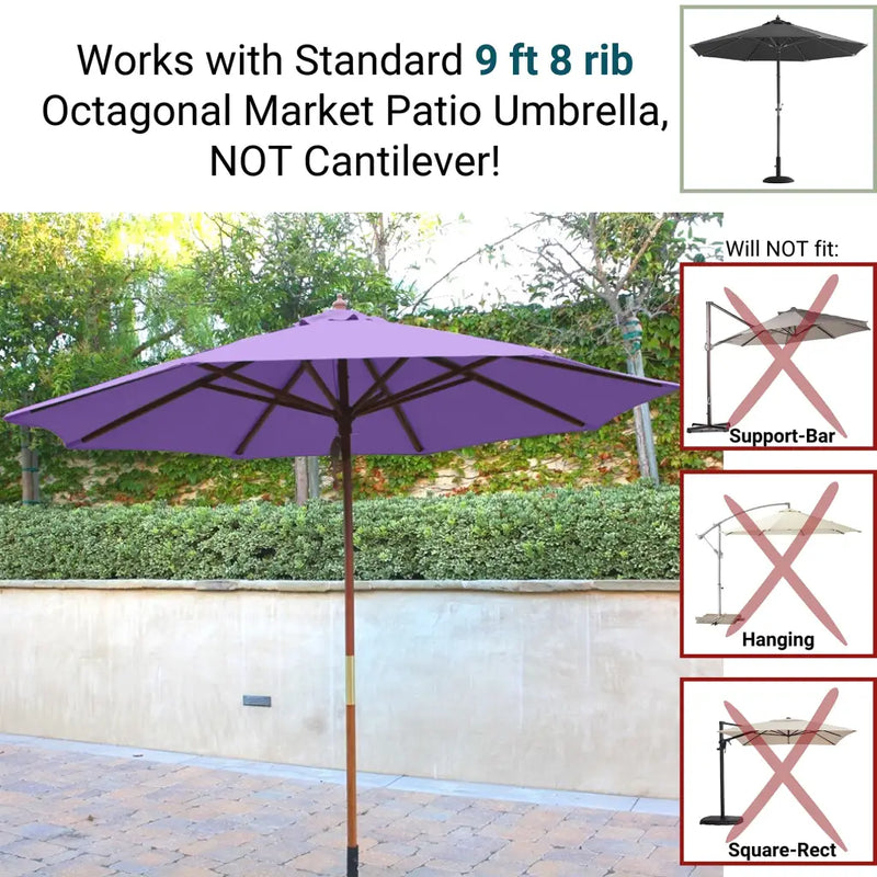 9ft Market Patio Umbrella 8 Rib Replacement Canopy Lavender