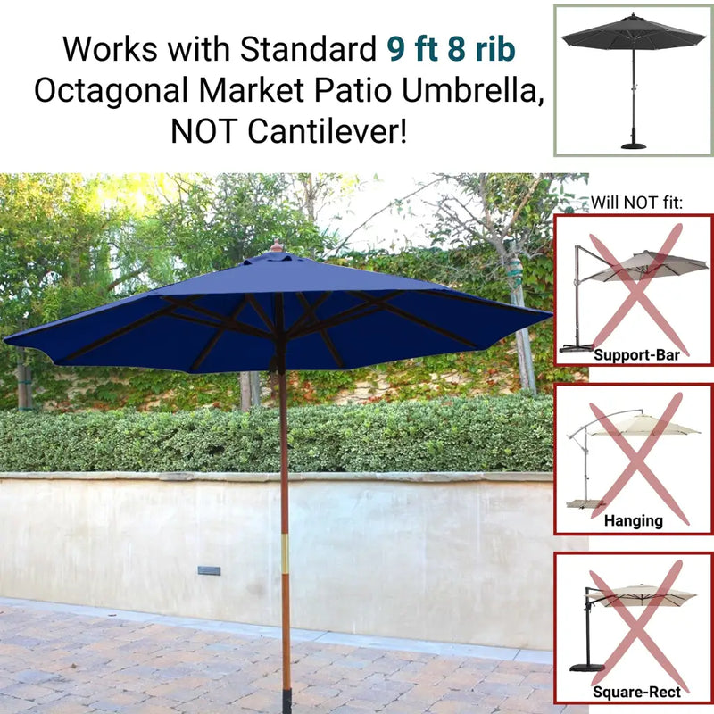 9ft Market Patio Umbrella 8 Rib Replacement Canopy Navy