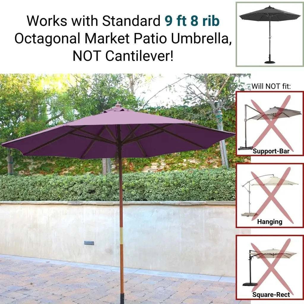 9ft Market Patio Umbrella 8 Rib Replacement Canopy Purple -