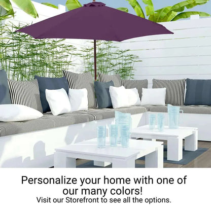 9ft Market Patio Umbrella 8 Rib Replacement Canopy Purple -