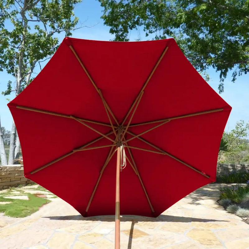 9ft Market Patio Umbrella 8 Rib Replacement Canopy Red - 9