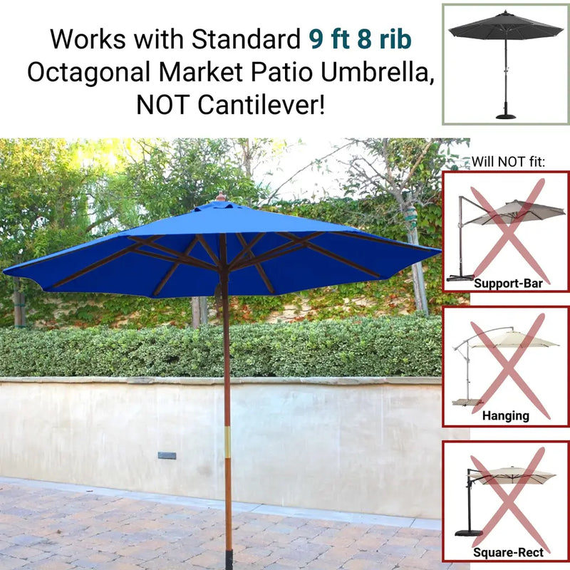9ft Market Patio Umbrella 8 Rib Replacement Canopy Royal