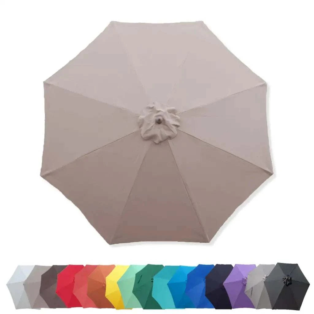 9ft patio umbrella in taupe 9ft Market Patio Umbrella 8 Rib Replacement Canopy Taupe