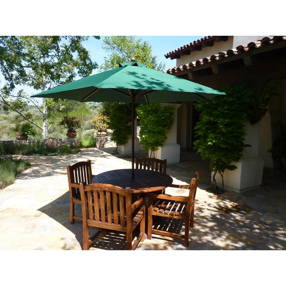 9 ft 6 ribs patio umbrella 9ft Market Patio Umbrella Double-Vented 6 Rib Replacement Canopy Hunter Green