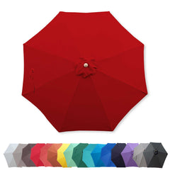 9ft Market Patio Umbrella 8 Rib Replacement Canopy Cherry Red