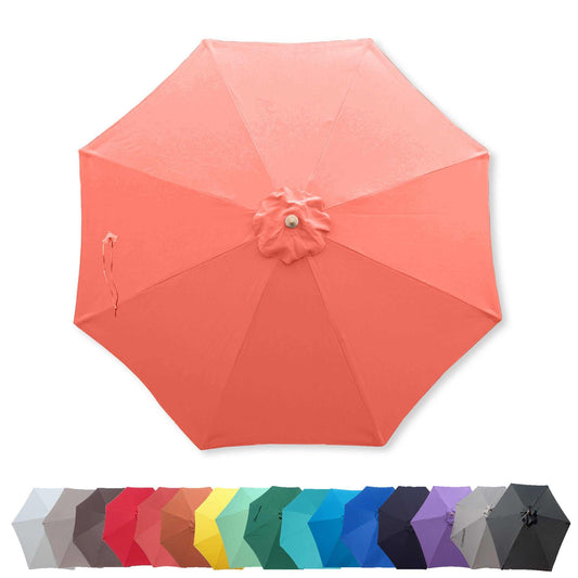 9ft Market Patio Umbrella 8 Rib Replacement Canopy Peach Coral