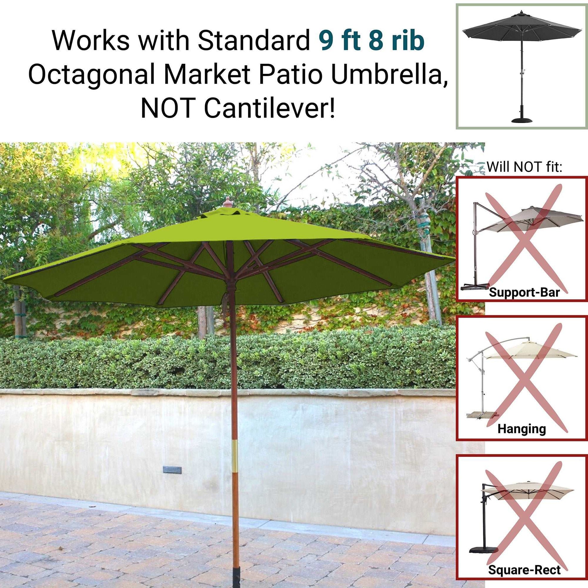 9ft Market Patio Umbrella 8 Rib Replacement Canopy Avocado Lime Green