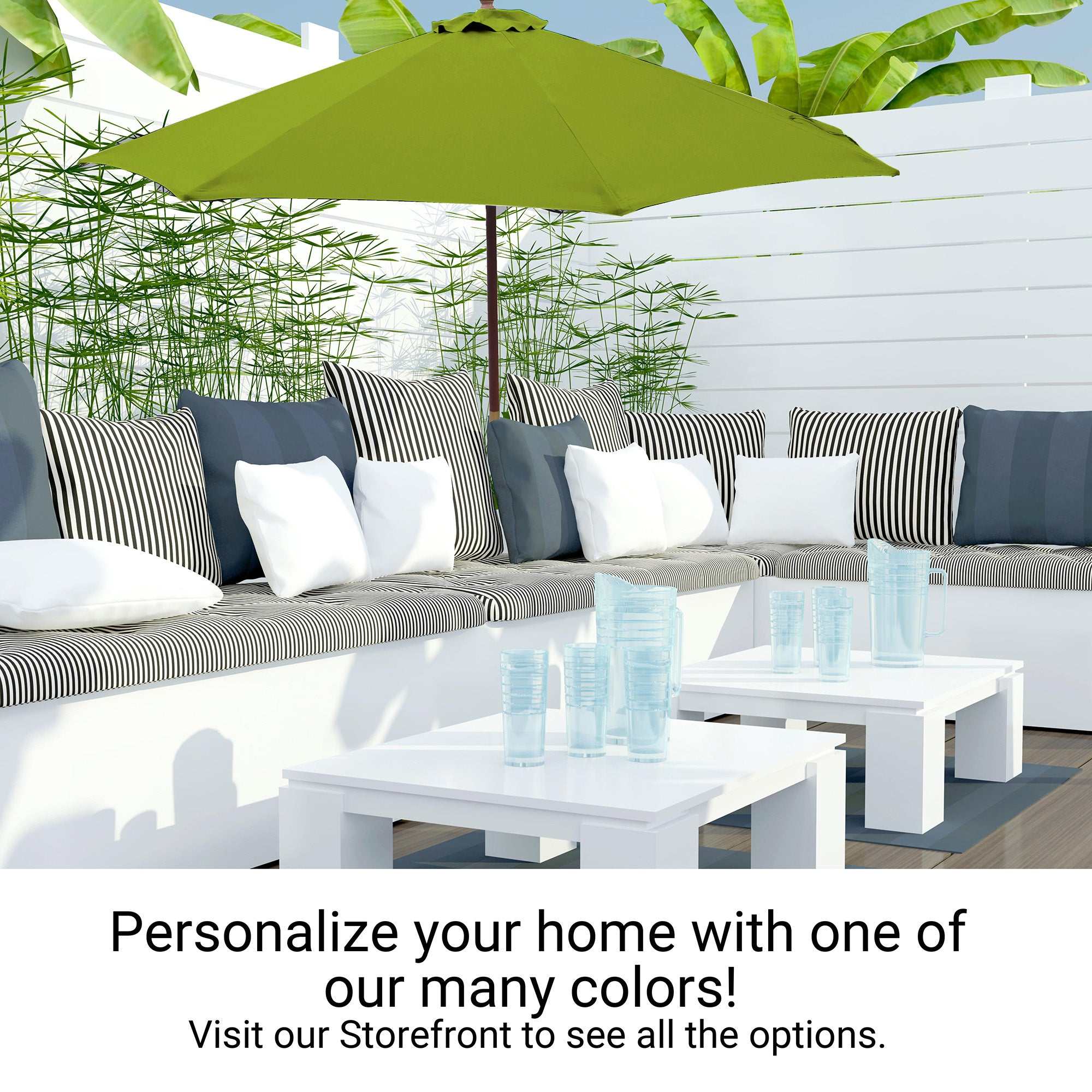 9ft Market Patio Umbrella 8 Rib Replacement Canopy Avocado Lime Green