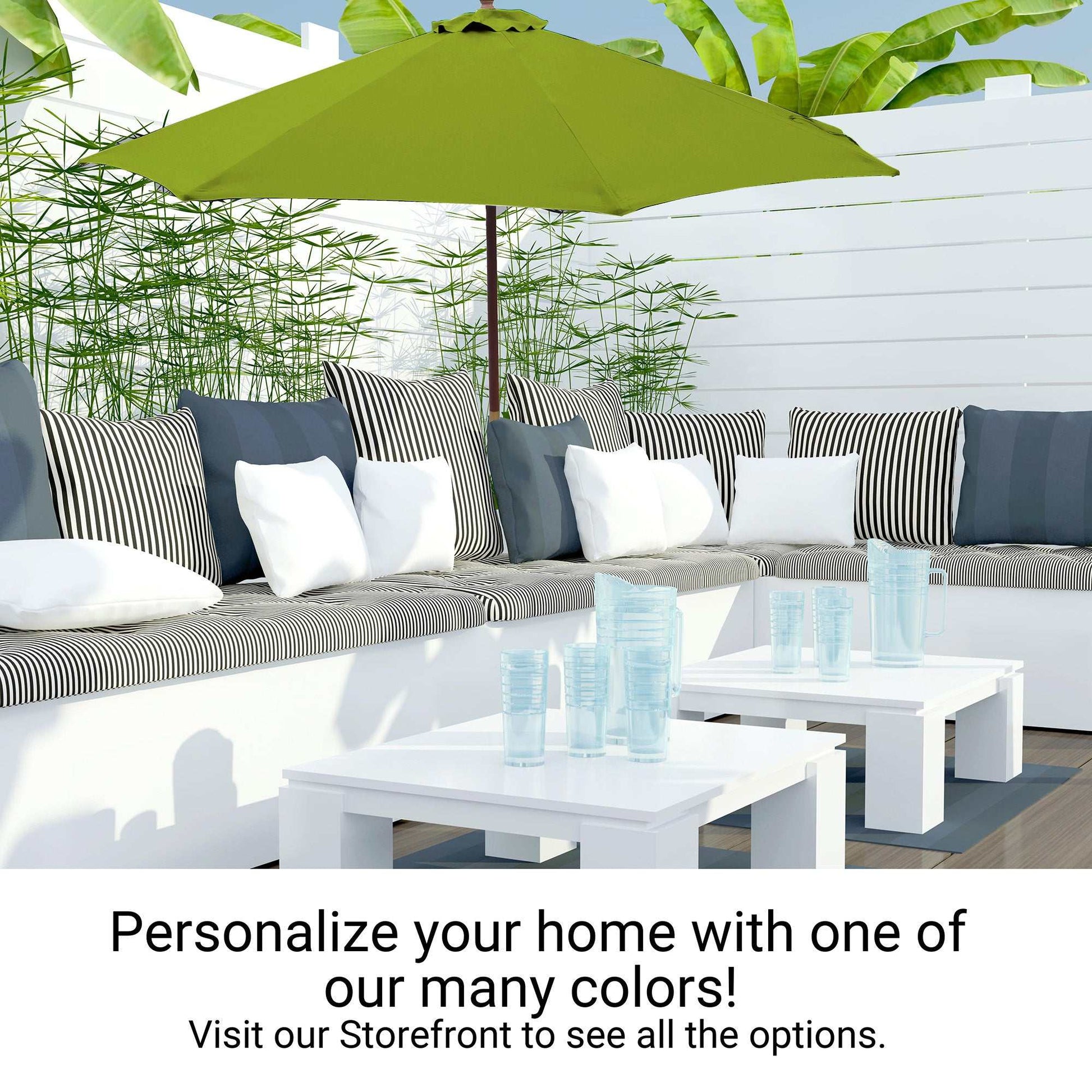 9ft Market Patio Umbrella 8 Rib Replacement Canopy Avocado Lime Green