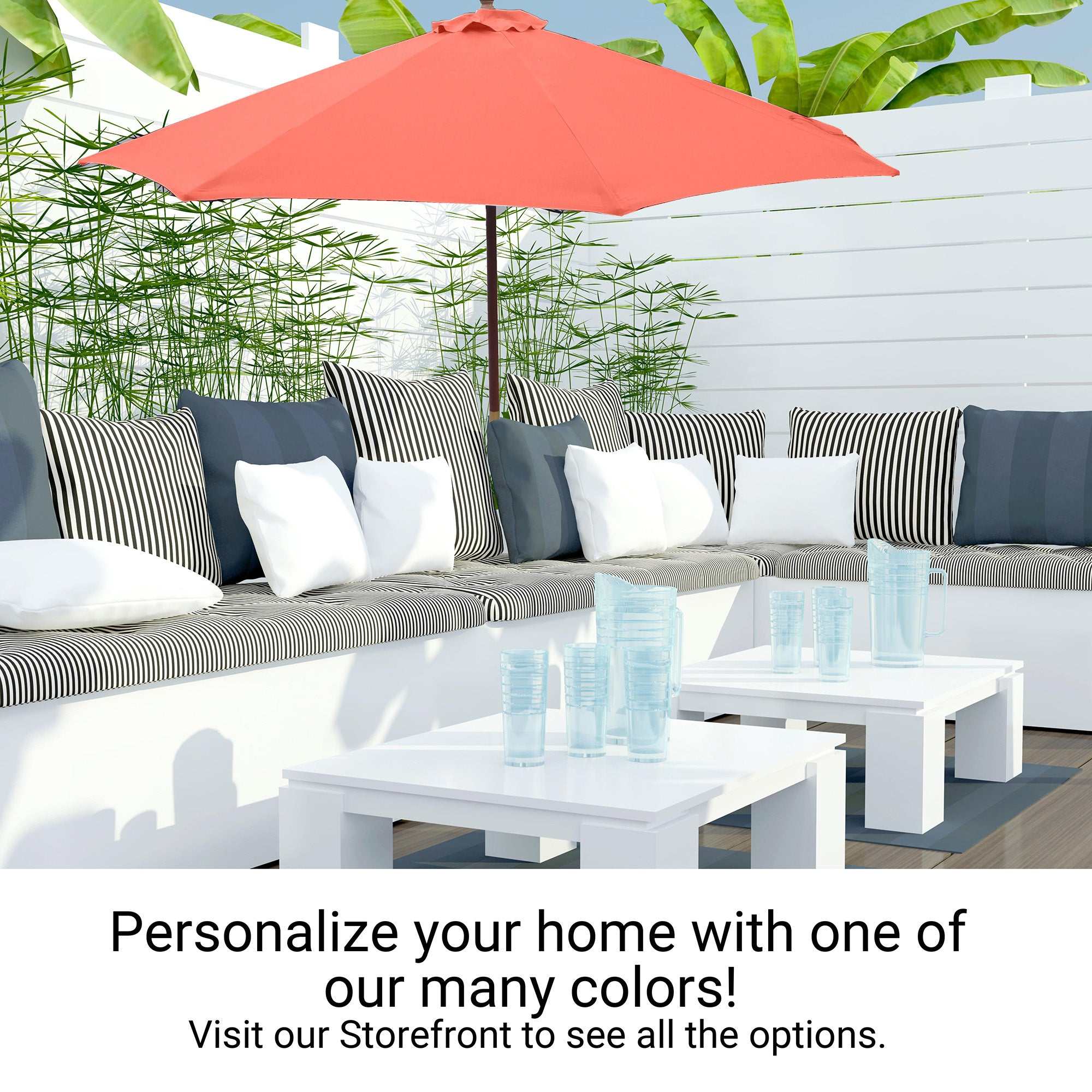 9ft Market Patio Umbrella 6 Rib Replacement Canopy Peach Coral