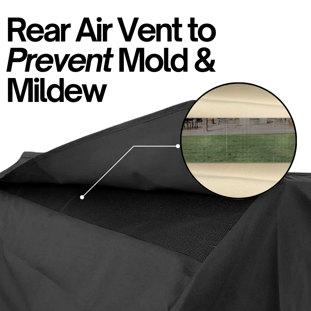 Built-In BBQ Outdoor Gas Grill Cover Vinyl Black - Air Vent