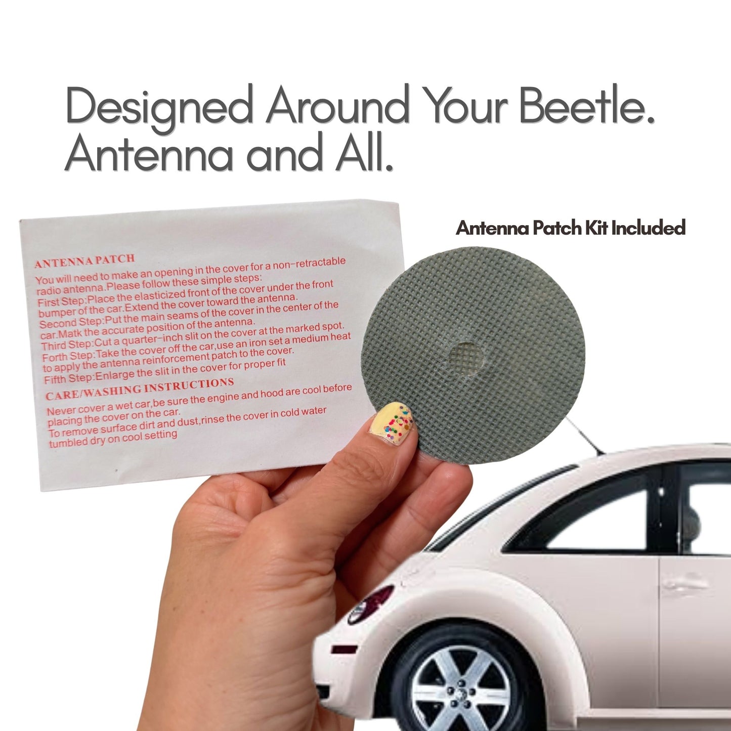 Volkswagen Beetle Car Cover | AmorGrid 200D Ripstop Silver | 5-Layer Waterproof UV Protection | VW Bug Cover Fits 161"L