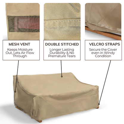 Patio Outdoor Large Sofa Cover Up to 93"L Taupe - Formosa Covers