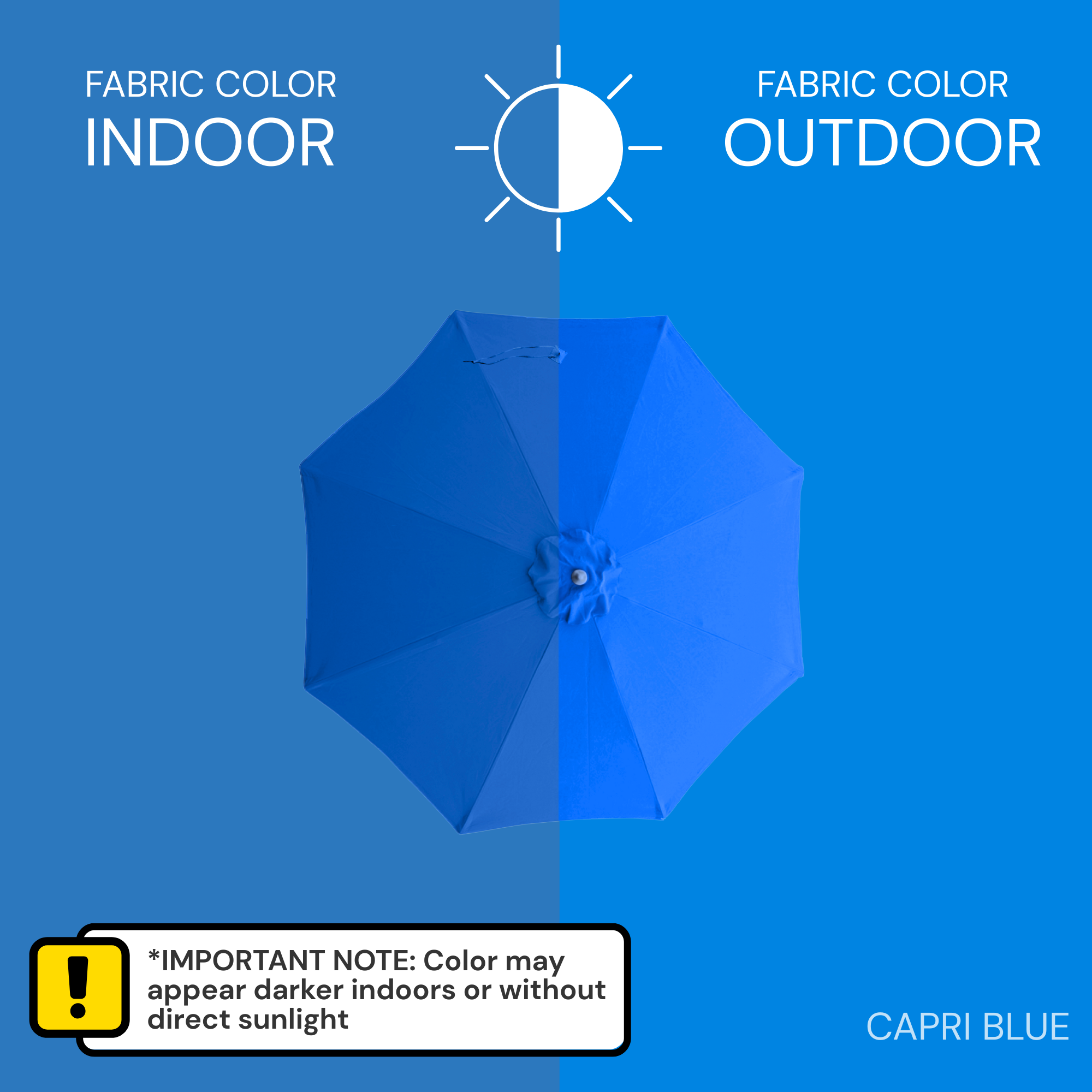 9ft Market Patio Umbrella 6 Rib Replacement Canopy Capri Blue Olefin