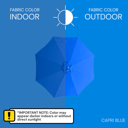 9ft Market Patio Umbrella 6 Rib Replacement Canopy Capri Blue Olefin - Formosa Covers