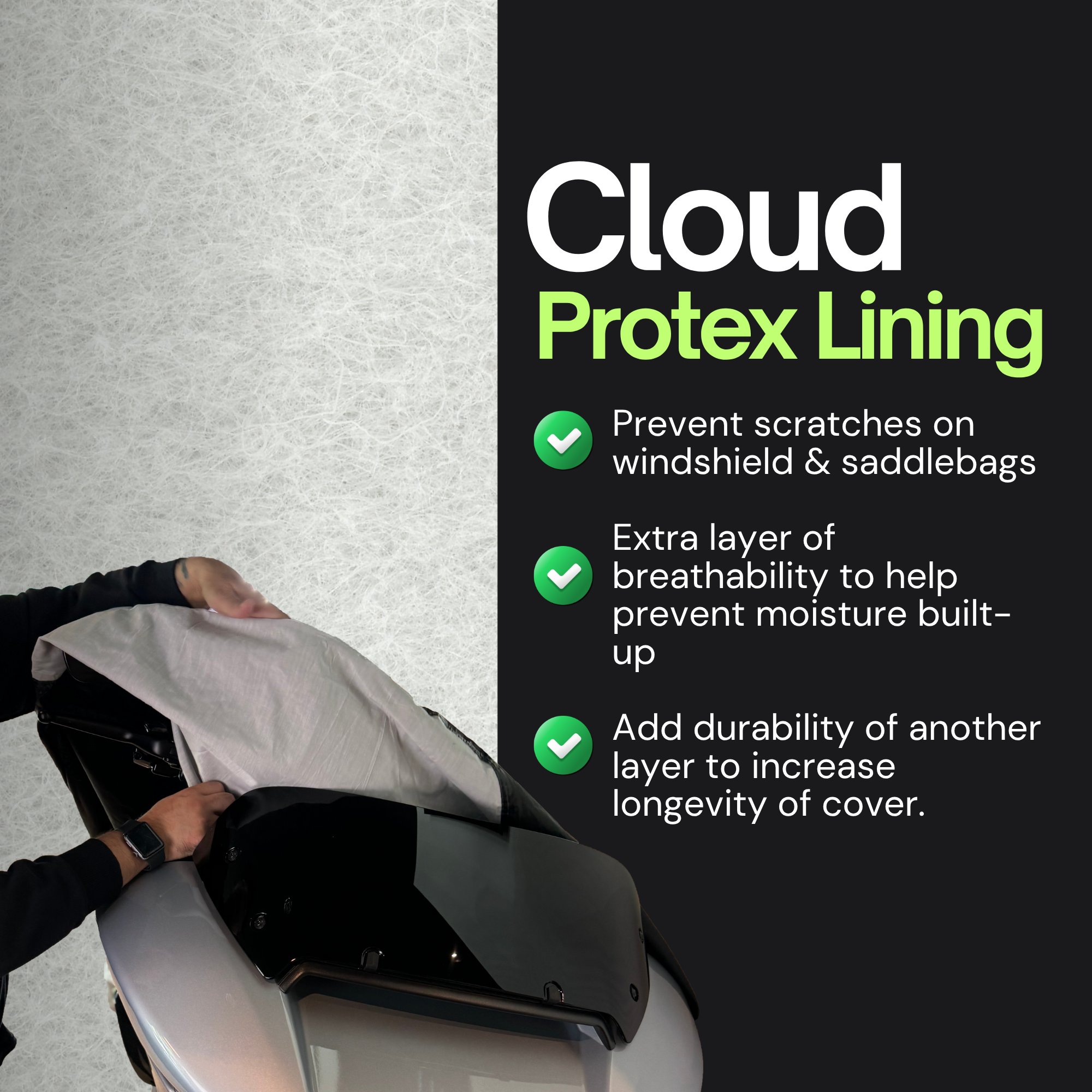 Deluxe Motorcycle Cover, All Season & Light Weight (XL) Black