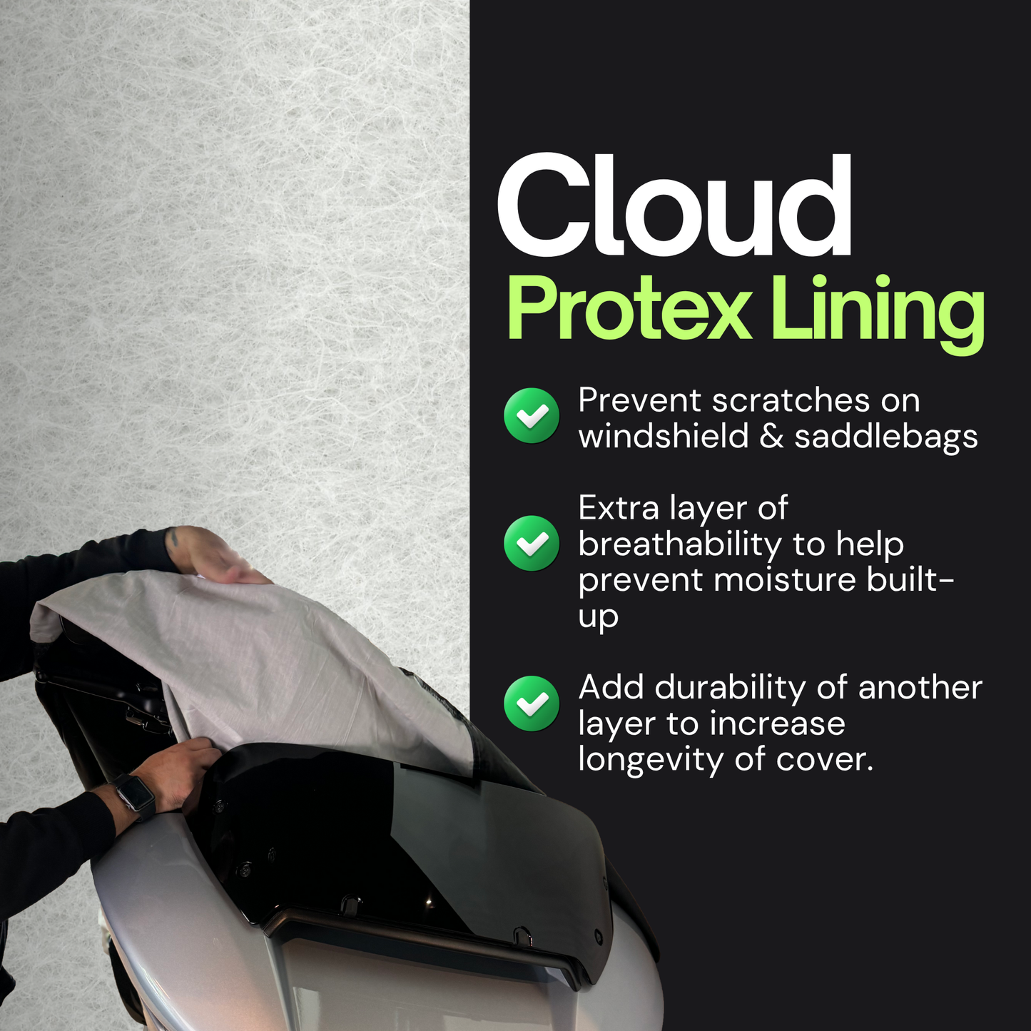 Deluxe Light Weight Motorcycle Cover with Skull Logo - Fits up to 108"L (XXL) - Formosa Covers