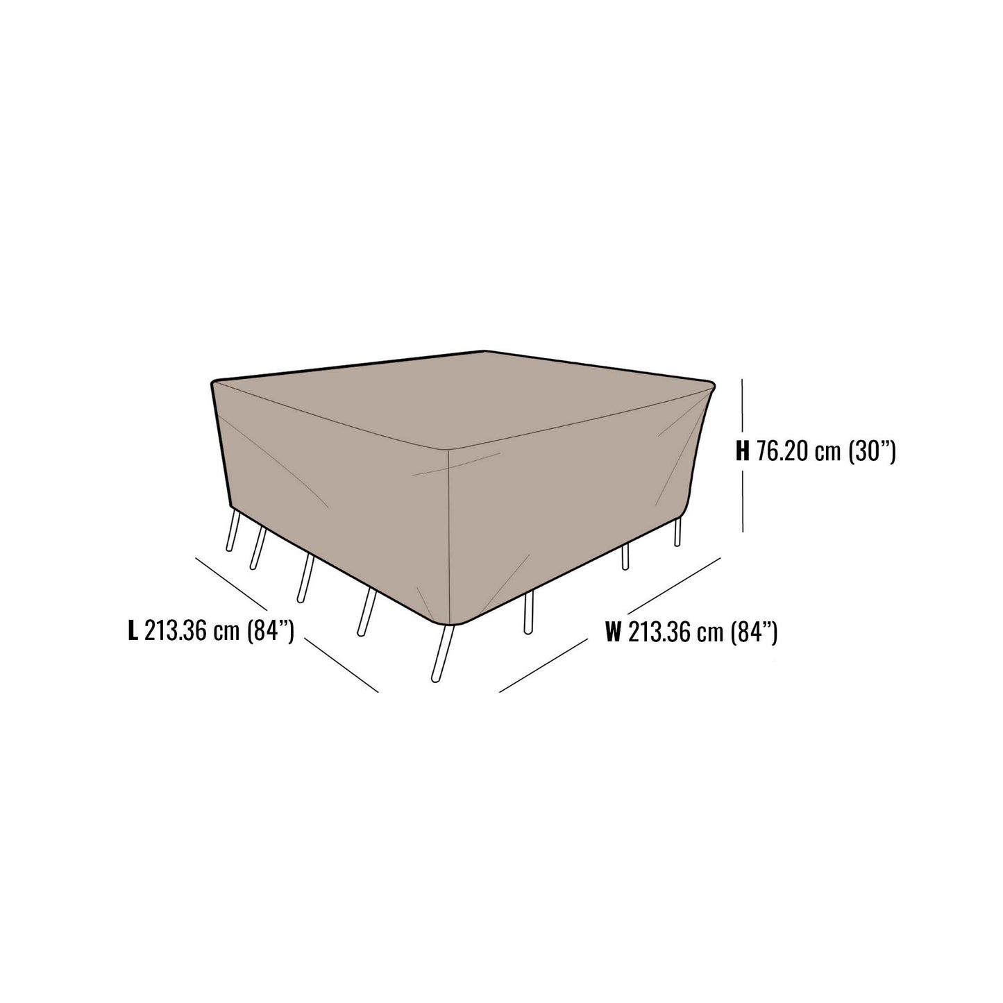 Atleisure Square Patio Set Furniture Cover 84" L x 84" W x 30" H