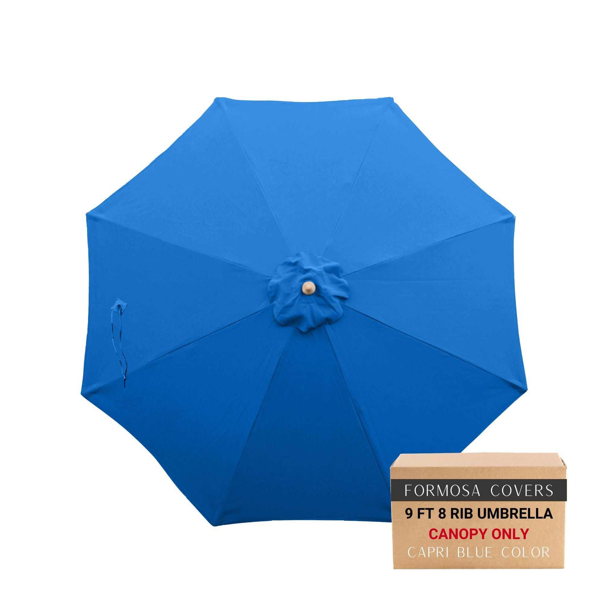Patio Umbrella Replacement Canopy 9 Ft 8 Rib Capri Blue – Formosa Covers