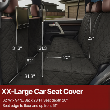 XX-Large Pet Seat Cover For Truck, Van or Large SUV 62"W Black - Formosa Covers