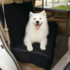 Black micro velvet car seat bench cover for dogs, preventing pet hair and stains.