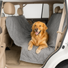Car seat hammock cover in grey with non-slip fabric for dogs.