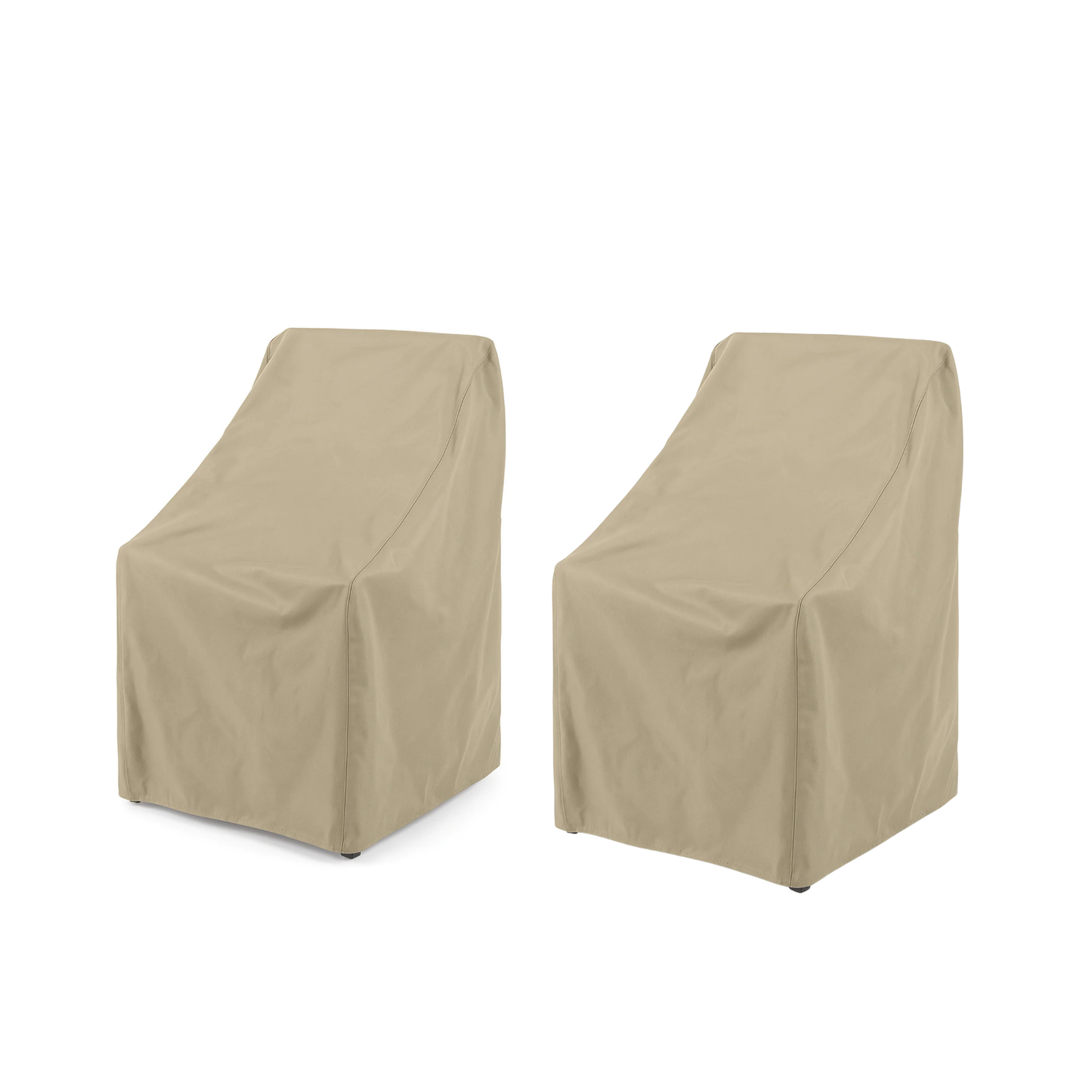 [SHIPS 5/22/26] Patio High Back Dining Chair Cover 27"L x 42"H Classic Taupe - 2/4/6 Pack